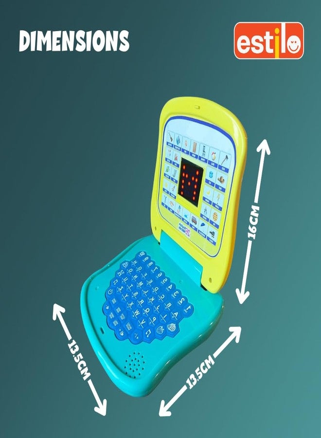 إستلو لعبة كمبيوتر محمول للأطفال من إستيلو لتعليم الأرقام والحروف الأبجدية | لعبة كمبيوتر تعليمية للأطفال من عمر سنتين إلى ست سنوات | لعبة كمبيوتر محمول للأطفال مع أنشطة ممتعة وأصوات وموسيقى - أزرق - Image 5